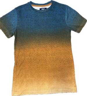 Univibe Boy’s Small Blue and Yellow Gradient Ombre Stripe T-Shirt